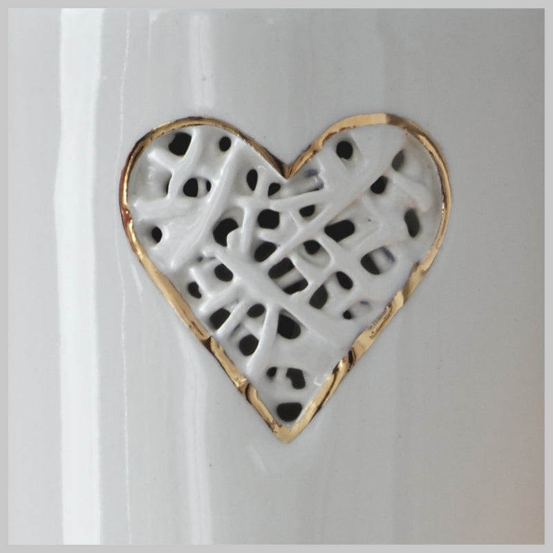 Tangled Heart Motif Vase with lustre detailing